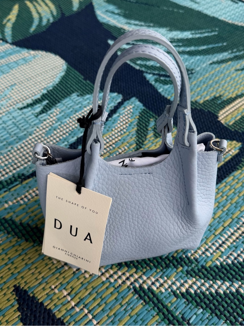 Gianni Chiarini Dua Leather Tote Bag Light Blue
